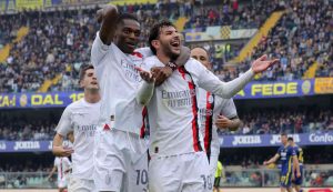 Il Milan festeggia una rete - Foto Lapresse - Interdipendenza.net