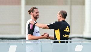 Adrien Rabiot e Max Allegri - Foto Lapresse - Interdipendenza.net