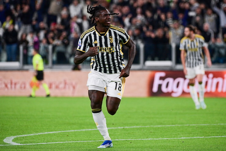 Moise Kean in campo con la maglia della Juventus - Foto Lapresse - Interdipendenza.net