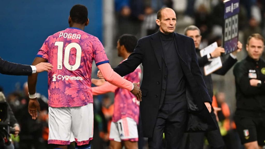 Paul Pogba e Max Allegri - Foto Lapresse - Interdipendenza.net