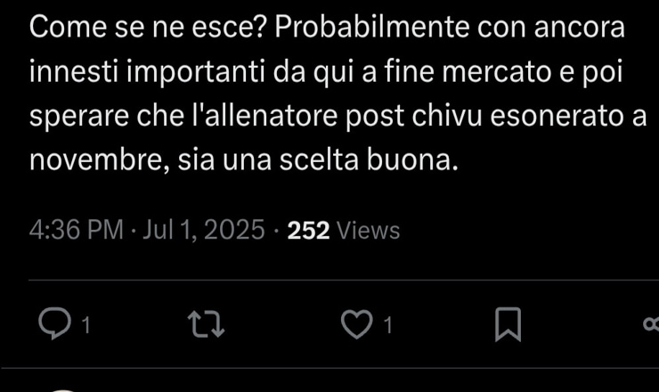 Il tweet che riguarda Chivu - Foto X - Interdipendenza.net