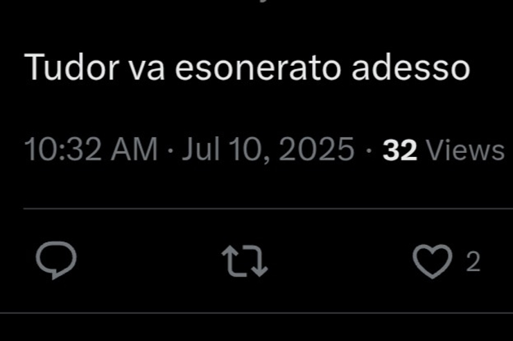 Il tweet che riguarda Igor Tudor - Screen X - Interdipendenza.net