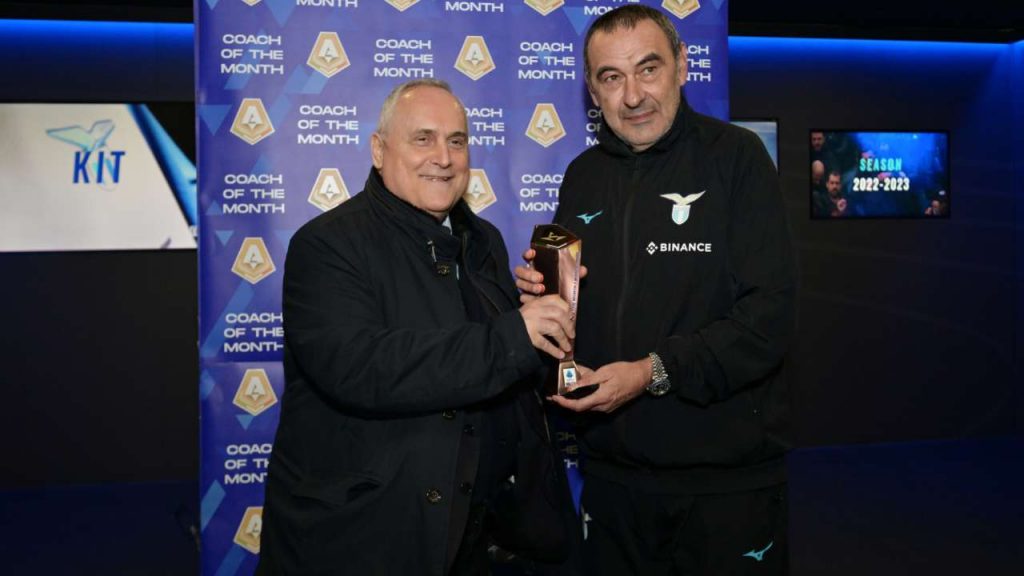 Claudio Lotito e Maurizio Sarri